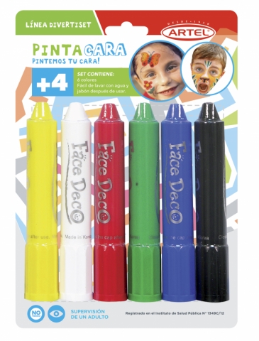 PINTURA CARA LAPIZ 6 COLORES (ARTEL)