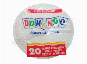 PLATO PLASTICO PEQUEÃ‘O BLANCO X 20 UN.