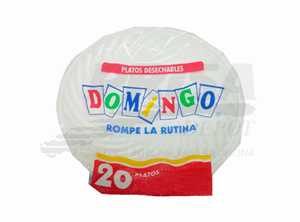 PLATO PLASTICO GRANDE BLANCO X 20 UN.