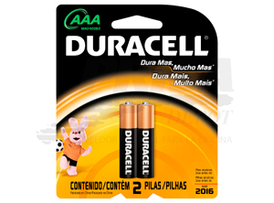 PILA ALCALINA AAA X 2 UN. DURACELL LR03 1.5 V.