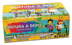 PINTURA AL DEDO 6 UN ACRILEX ESTUCHE