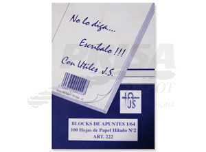 BLOCK APUNTES 1/64 BLCO. 100 HJS. J S 13.5 X 9.95