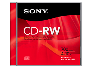 CD-RW REGRABABLE 1 UN. 700 MB SONY. 700MG/80MIN.