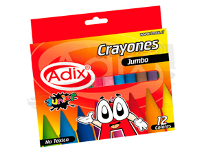 LAPIZ CERA 12 COLORES ADIX JUMBO