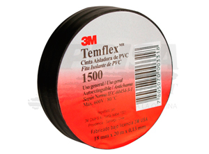 CINTA AISLANTE 18 MM X 20 MT. NEGRA 3M REF: 1500.