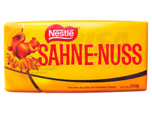 CHOCOLATE BARRA SAHNE NUSS 250 GR.