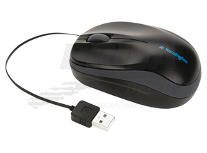MOUSE KENSINGTON USB PRO FIT NOTEBOOK RETRACT NEGR