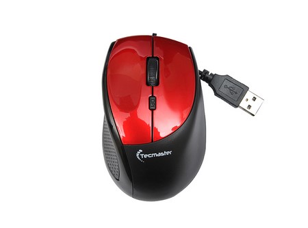 MOUSE TECMASTER USB OPTICO C/CABLE ROJO TM-MO360RE