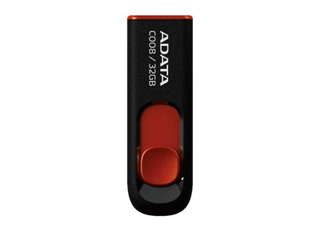 PEN DRIVE 32GB ADATA RECTRACTIL AC008 2.0 NG/ROJO