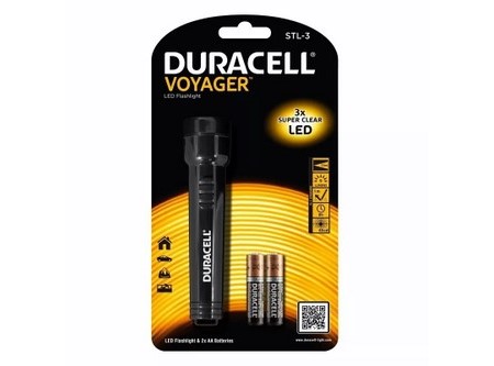 LINTERNA DURACELL 40 LUMENES 15CM + 2PILAS AA