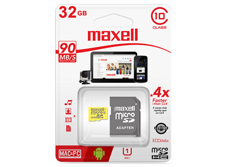 MEMORIA MICRO SDHC 32GB + ADAPT MAXELL CLASE 10