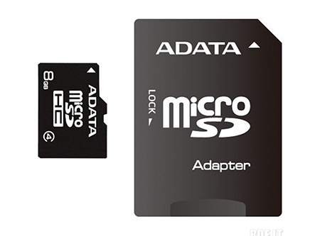 MEMORIA MICRO SDHC 8GB + ADAPT ADATA CLASS 4