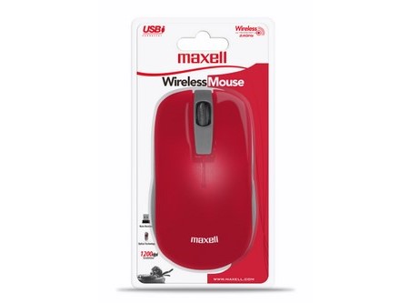MOUSE MAXELL INALAMBRICO USB ROJO/GRIS PILA INCLUI
