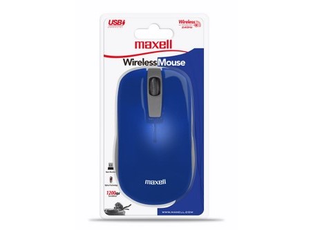 MOUSE MAXELL INALAMBRICO USB AZUL/GRIS PILA INCLUI