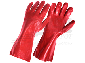 GUANTES ANTIACIDOS PVC ROJO 18 PULGADAS