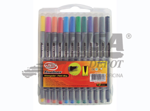 LAPIZ FIBRA 0.4 ESTUCHE X12 COLORES ADIX FINELINER