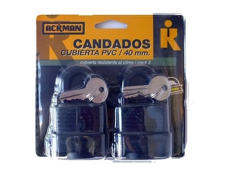 CANDADO ACKMAN RESISTENTE AL AGUA 40MM X 2 UND