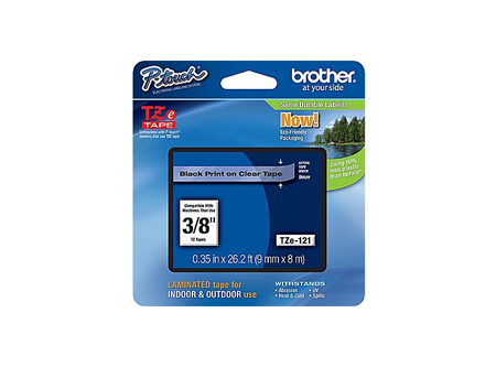 CINTA ROTULADORA BROTHER TZE-121 9MM 8MTS NG/TRANS