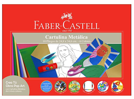 CARPETA ARTE FABER CARTULINA METALIZADA 10 PLIEGOS