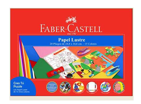 CARPETA ARTE FABER PAPEL LUSTRE 20 PLIEGOS