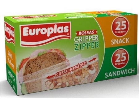 BOLSA SANDWICH 25UND 16X8 + SNACK 25UND 16X15 PACK
