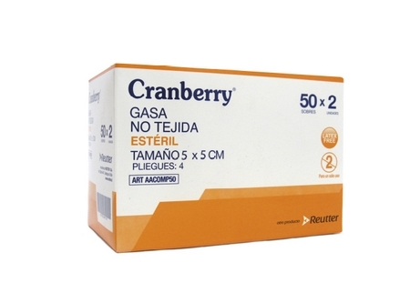 GASA NO TEJIDA 10X10CM 50 UNIDADES CRANBERRY