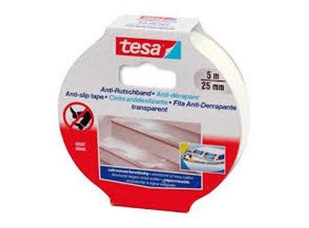 CINTA ANTIDESLIZ. TRANSPARENTE 25MM X 5 MTS TESA