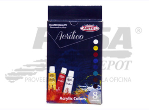 PINTURA ACRILICA 12 ML SET X 8 COLORES ARTEL