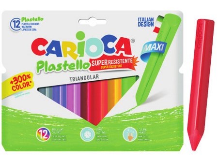 LAPIZ CERA 12 COLORES CARIOCA JUMBO PASTELLO