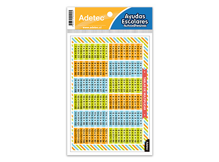 ETIQUETA ADH. AYUDA ESCOLAR TABLA MULTIPLICAR
