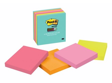 NOTA ADHESIVA 3M POST-IT 654-6PK CUBO NEON 390 HJS