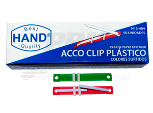 ACCOCLIPS PLASTICO COLORES 50 UNID. HAND