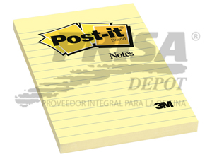 NOTA ADHESIVA 3M POST-IT 660 LINEADO AMAR.10 X 15