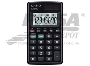 CALCULADORA BASICA BOLS. 8DIG CASIO SL-797BK