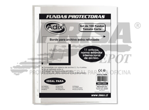 FUNDA PLASTICA CARTA X 100 UD ADIX
