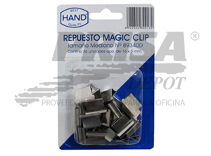 CLIPS MAGICOS 36 UN. HAND PLATEADO 5 MM