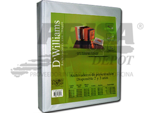 ARCHIVADOR A-4 C/PRES.2 AROS 1.0 BL DWILLIAMS