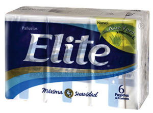 PAÃ‘UELO FACIAL SUPERMER. 6PQ X 10HJ.ELITE ALOE VE