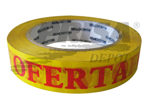 CINTA EMBALAJE IMPRESA 24 X 100 MT OFERTA AMARILL
