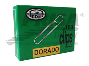 CLIPS METALICO 30MM PTA REDONDA DORADO PEDIN 100UD