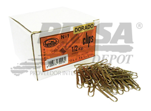 CLIPS METALICO 30MM 1/2 KILO PTA.RED.DORADO PEDIN
