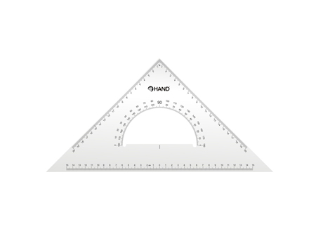 ESCUADRA PLASTICA 45o. 25CM HAND