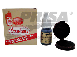 TAMPON DACTILAR NEGRO STEPHENS + TINTA