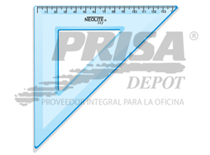 ESCUADRA PLASTICA 45o. 20CM NEOLITE TRANSPARENTE