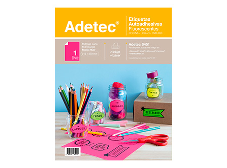 ETIQUETA ADH.FLUOR CARTA 15 HJ ROSADA ADETEC