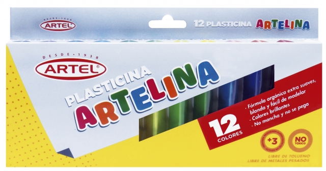 PLASTICINA 12 COLORES ARTELINA