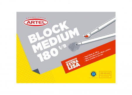 BLOCK DIBUJO 180 1/8 ARTEL 27X37.5 CMS.20 HJ